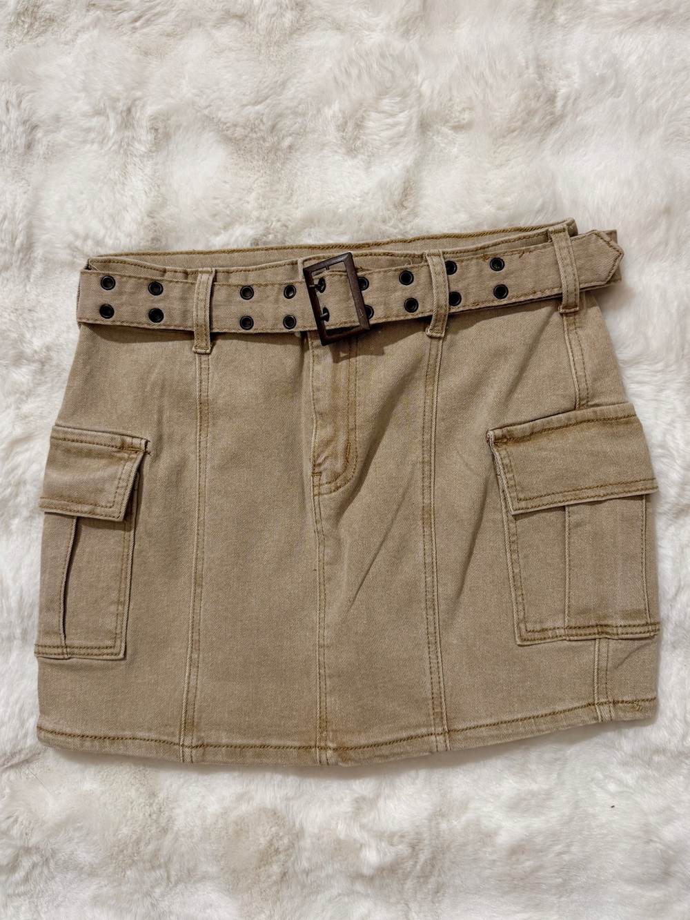 Sincerely Jules Khaki Cargo Mini Skirt w/ Belt Size 3/25